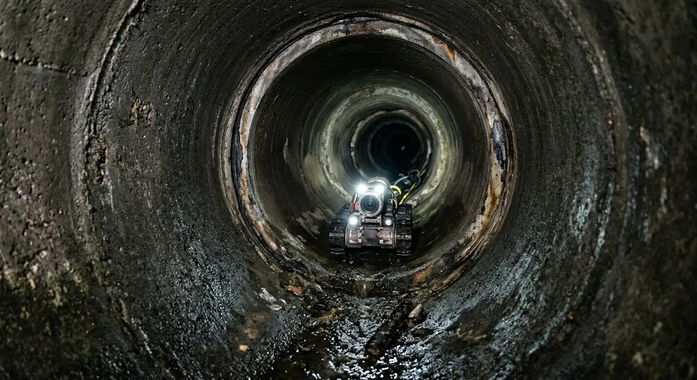 Robotic sewer camera inspecting pipe interior for Sewer Line Repair in Hillsboro